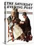 "Crossword Puzzle" Saturday Evening Post Cover, January 31,1925-Norman Rockwell-Stretched Canvas