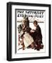 "Crossword Puzzle" Saturday Evening Post Cover, January 31,1925-Norman Rockwell-Framed Giclee Print