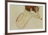 Crouching Nude, Back View, 1917-Egon Schiele-Framed Giclee Print