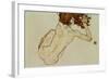 Crouching Nude, Back View, 1917-Egon Schiele-Framed Premium Giclee Print