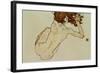 Crouching Nude, Back View, 1917-Egon Schiele-Framed Premium Giclee Print
