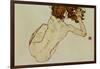 Crouching Nude, Back View, 1917-Egon Schiele-Framed Giclee Print