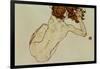 Crouching Nude, Back View, 1917-Egon Schiele-Framed Giclee Print