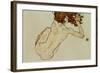 Crouching Nude, Back View, 1917-Egon Schiele-Framed Giclee Print