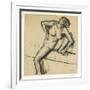 Crouching Nude; Nu Accroupi, 1890s-Edgar Degas-Framed Giclee Print