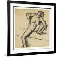 Crouching Nude; Nu Accroupi, 1890s-Edgar Degas-Framed Giclee Print