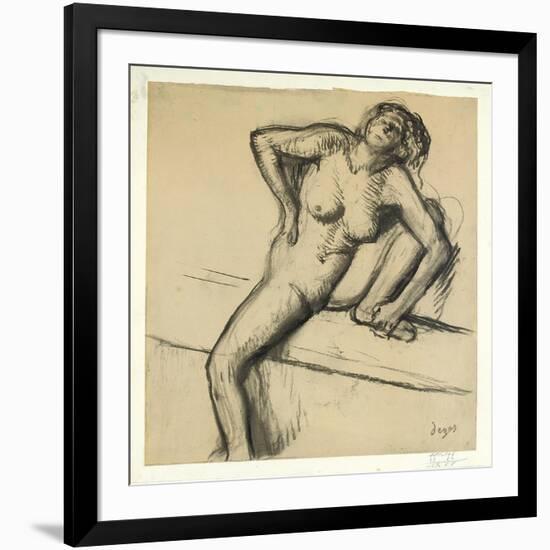 Crouching Nude; Nu Accroupi, 1890s-Edgar Degas-Framed Giclee Print