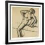 Crouching Nude; Nu Accroupi, 1890s-Edgar Degas-Framed Giclee Print