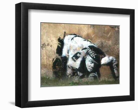 Crouching Policeman-Banksy-Framed Giclee Print