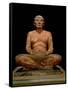 Crouching Scribe Statue, from Saqqara, Old Kingdom (Limestone, Alabaster & Rock Crystal)-null-Framed Stretched Canvas