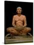 Crouching Scribe Statue, from Saqqara, Old Kingdom (Limestone, Alabaster & Rock Crystal)-null-Stretched Canvas