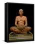 Crouching Scribe Statue, from Saqqara, Old Kingdom (Limestone, Alabaster & Rock Crystal)-null-Framed Stretched Canvas