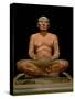 Crouching Scribe Statue, from Saqqara, Old Kingdom (Limestone, Alabaster & Rock Crystal)-null-Stretched Canvas