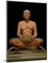 Crouching Scribe Statue, from Saqqara, Old Kingdom (Limestone, Alabaster & Rock Crystal)-null-Mounted Premium Giclee Print