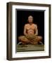 Crouching Scribe Statue, from Saqqara, Old Kingdom (Limestone, Alabaster & Rock Crystal)-null-Framed Giclee Print