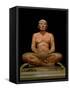 Crouching Scribe Statue, from Saqqara, Old Kingdom (Limestone, Alabaster & Rock Crystal)-null-Framed Stretched Canvas