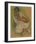 Crouching Tahitian Woman: Study for Nafea Faaipoipo (When Will You Marry?), 1892-Paul Gauguin-Framed Giclee Print