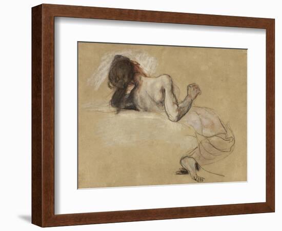 Crouching woman, 1827-Ferdinand Victor Eugene Delacroix-Framed Giclee Print