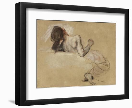Crouching woman, 1827-Ferdinand Victor Eugene Delacroix-Framed Giclee Print
