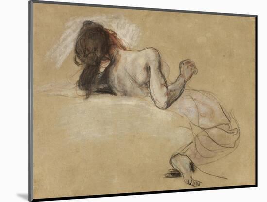 Crouching woman, 1827-Ferdinand Victor Eugene Delacroix-Mounted Giclee Print