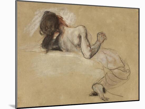 Crouching woman, 1827-Ferdinand Victor Eugene Delacroix-Mounted Giclee Print