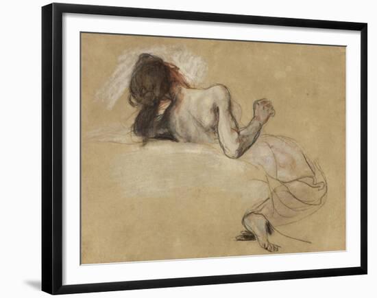 Crouching woman, 1827-Ferdinand Victor Eugene Delacroix-Framed Giclee Print