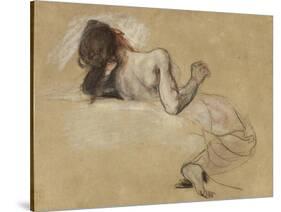 Crouching woman, 1827-Ferdinand Victor Eugene Delacroix-Stretched Canvas