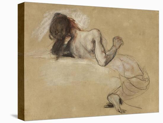 Crouching woman, 1827-Ferdinand Victor Eugene Delacroix-Stretched Canvas