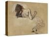 Crouching woman, 1827-Ferdinand Victor Eugene Delacroix-Stretched Canvas