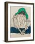 Crouching Woman with Green Headscarf, 1914-Egon Schiele-Framed Giclee Print