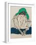 Crouching Woman with Green Headscarf, 1914-Egon Schiele-Framed Giclee Print