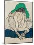 Crouching Woman with Green Headscarf, 1914-Egon Schiele-Mounted Giclee Print