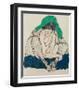 Crouching Woman with Green Headscarf-Egon Schiele-Framed Giclee Print