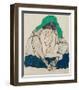 Crouching Woman with Green Headscarf-Egon Schiele-Framed Giclee Print