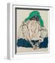 Crouching Woman with Green Headscarf-Egon Schiele-Framed Giclee Print