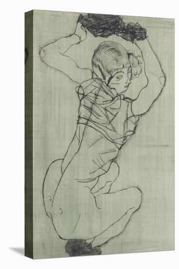 Crouching-Egon Schiele-Stretched Canvas