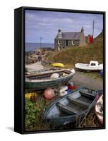 Crovie, Tiny Fishing Village, North Coast, Aberdeenshire, Scotland, United Kingdom, Europe-Patrick Dieudonne-Framed Stretched Canvas