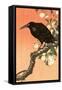 Crow Against Orange Sky-Koson Ohara-Framed Stretched Canvas