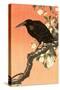 Crow Against Orange Sky-Koson Ohara-Stretched Canvas