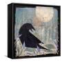 Crow and Moon-Sue Davis-Framed Stretched Canvas