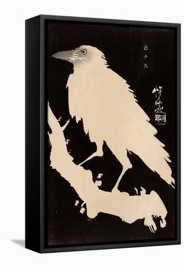 Crow in the Snow-Kyosai Kawanabe-Framed Stretched Canvas