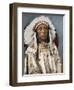 Crow Indian Chief in a Traditional War Bonnet and Clothing, circa 1900-null-Framed Giclee Print