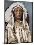 Crow Indian Chief in a Traditional War Bonnet and Clothing, circa 1900-null-Mounted Giclee Print