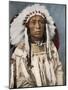 Crow Indian Chief in a Traditional War Bonnet and Clothing, circa 1900-null-Mounted Giclee Print