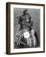 Crow Indian from Montana Native American Curtis Photograph-Lantern Press-Framed Art Print