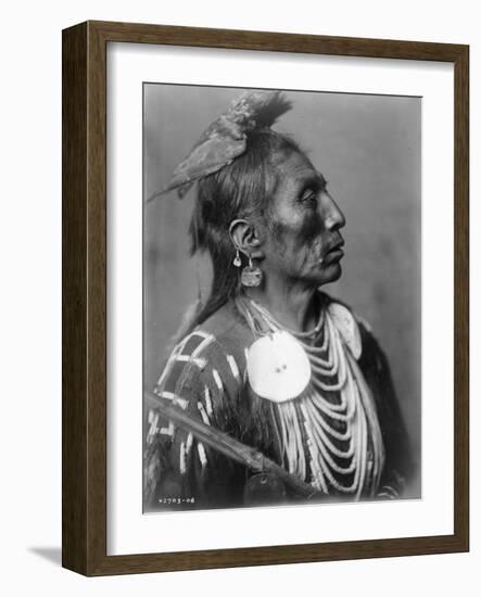 Crow Indian from Montana Native American Curtis Photograph-Lantern Press-Framed Art Print