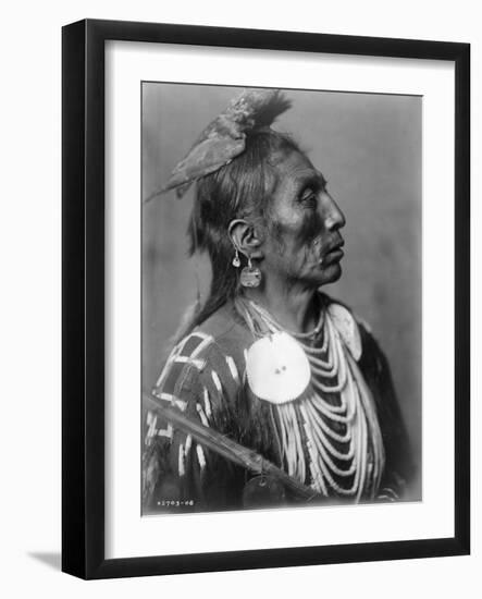 Crow Indian from Montana Native American Curtis Photograph-Lantern Press-Framed Art Print