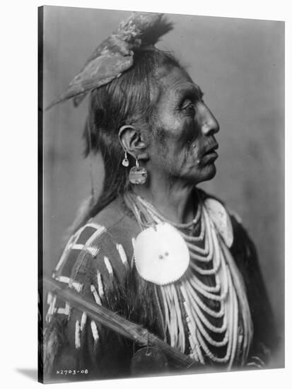 Crow Indian from Montana Native American Curtis Photograph-Lantern Press-Stretched Canvas