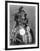 Crow Indian from Montana Native American Curtis Photograph-Lantern Press-Framed Art Print