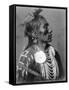 Crow Indian from Montana Native American Curtis Photograph-Lantern Press-Framed Stretched Canvas